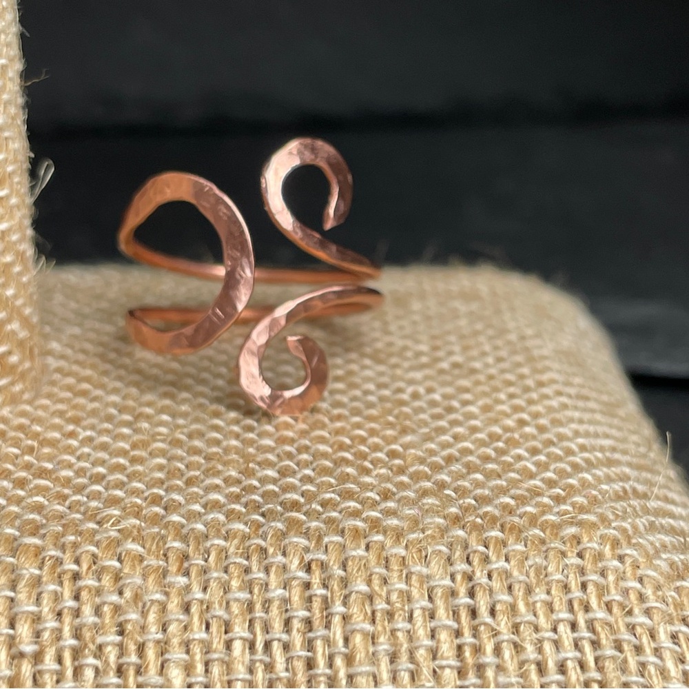RESERVED
Hammered Copper Swirl Open Adjustable Ring - Women Jewelry - Picture 2 of 5